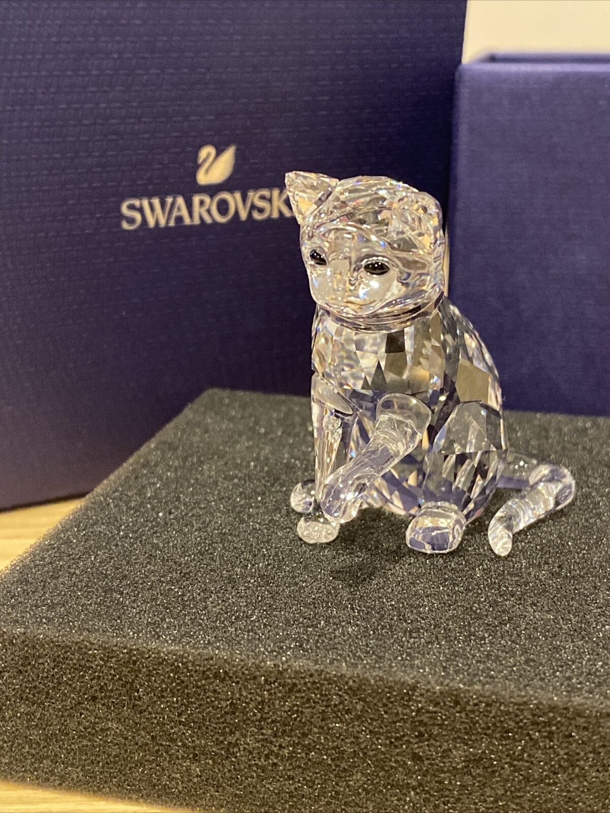 Swarovski Crystal 2019 Peaceful Countryside, Mother Cat Figurine, Collar
