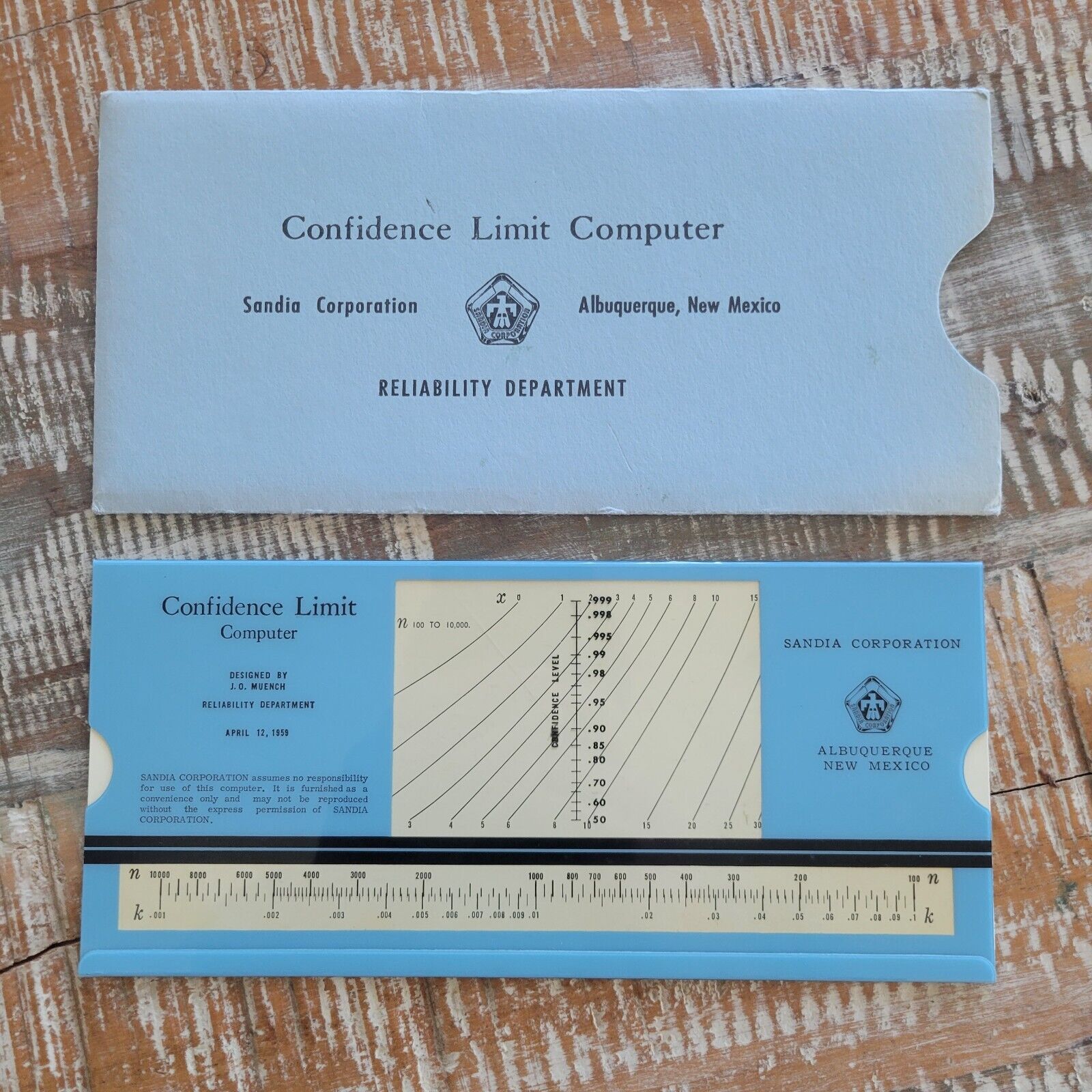 Sandia Corporation Confidence Limit Computer April 1959