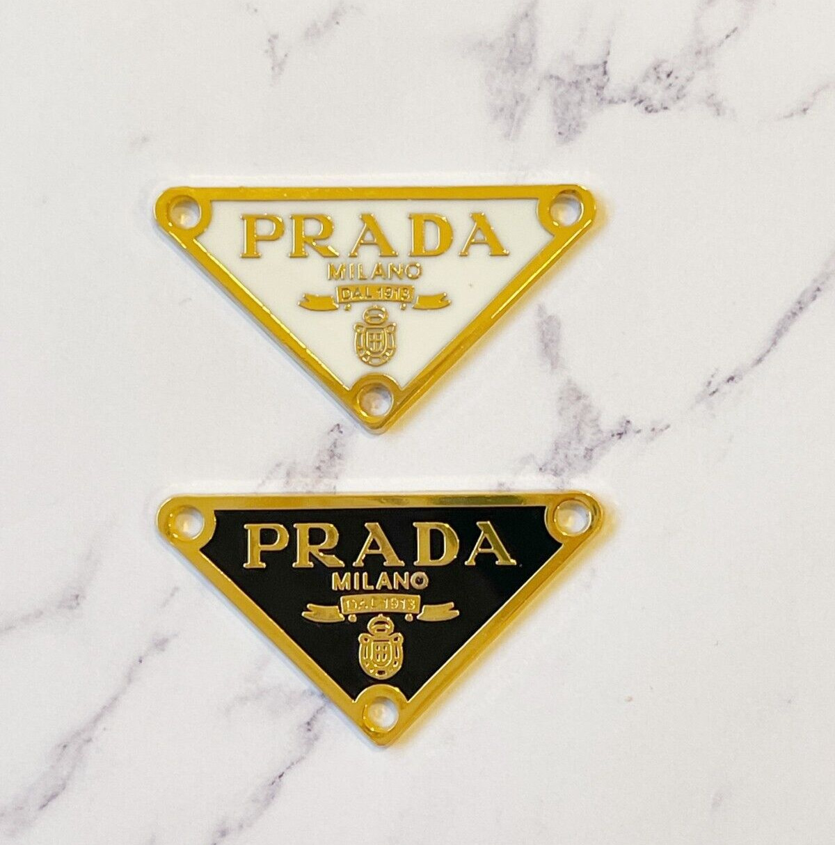 Prada Triangle Gold Button Bundle | Set of Two