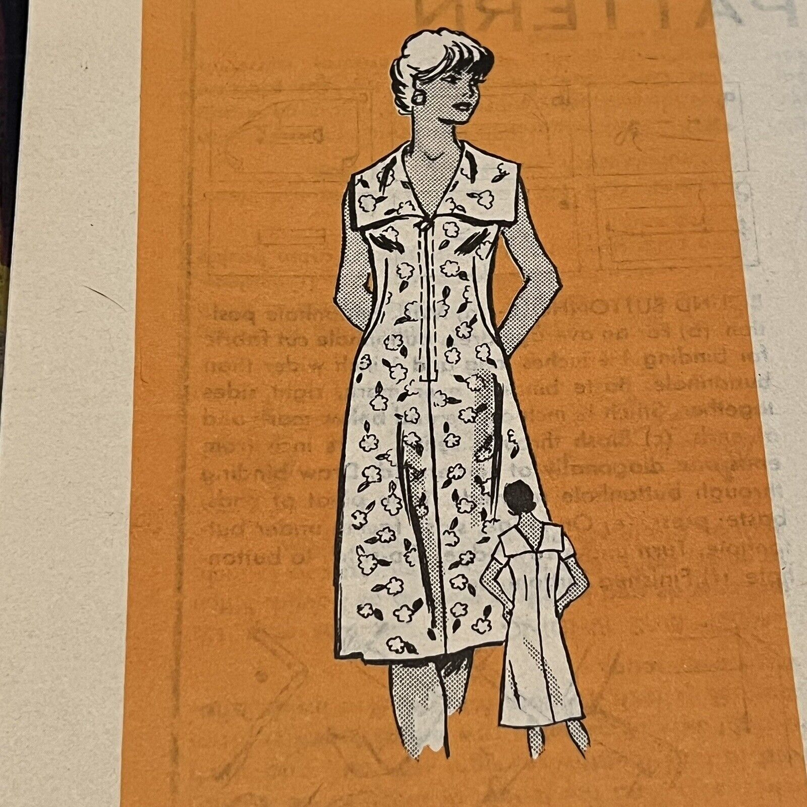 Vintage 80s Anne Adams 4733 Mail Order Zip Up Collar Dress Sewing Pattern UNCUT