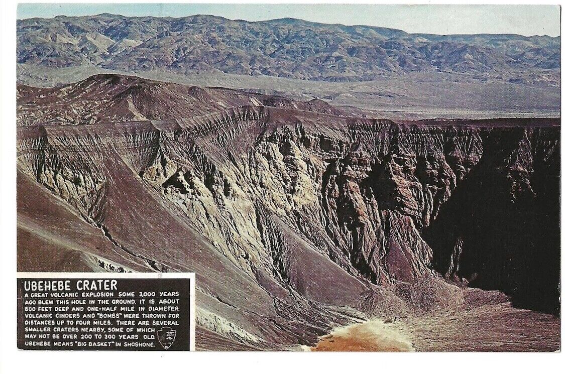 Death Valley National Monument California c1950\'s Ubehebe Crater, desert scene