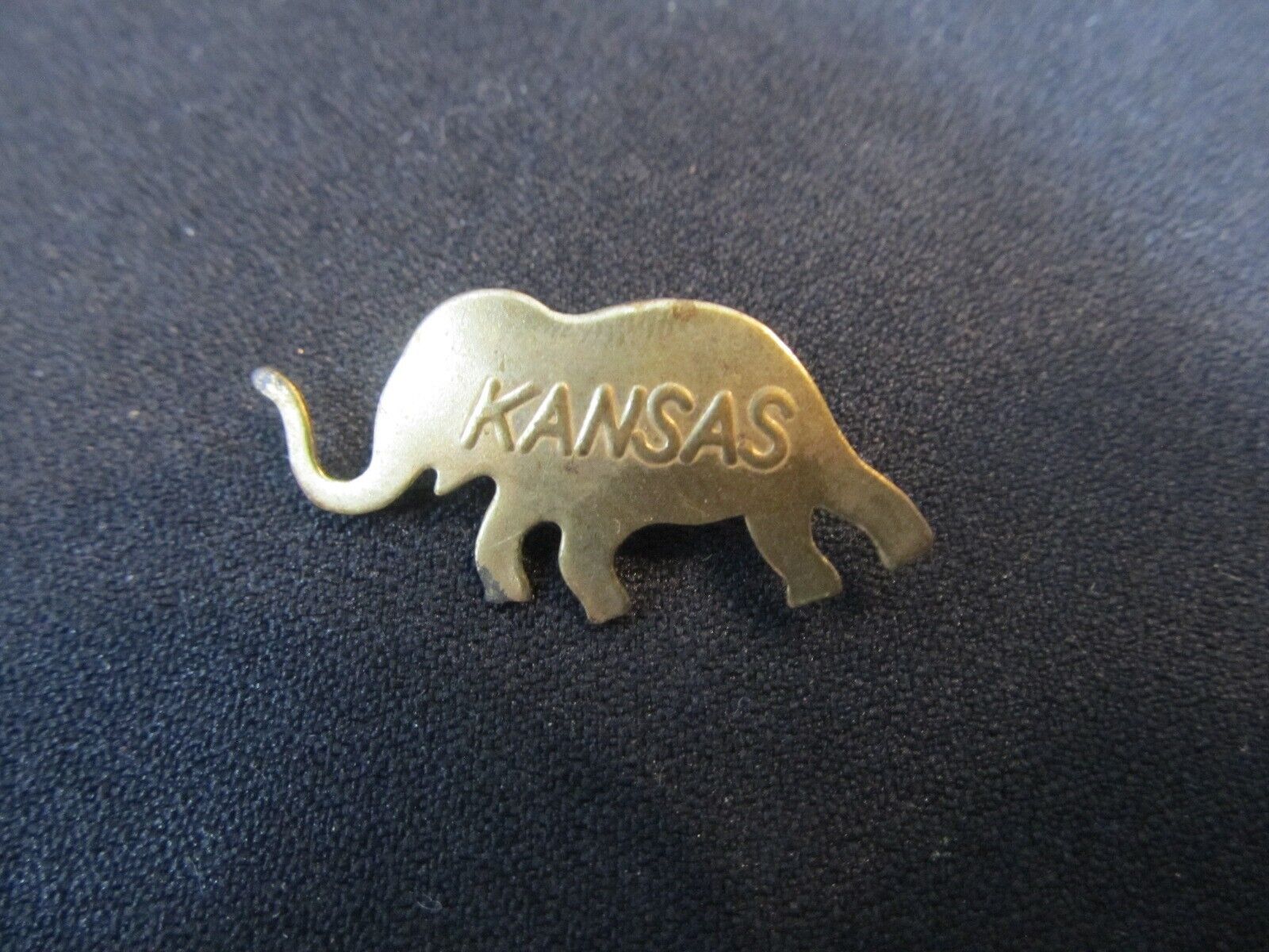 Vintage Kansas GOP Elephant Election Pinback Gold Tone