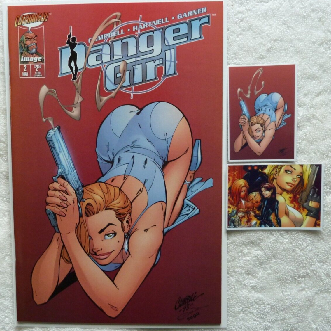 Danger Girl #2 variant, NM- with two free custom stickers