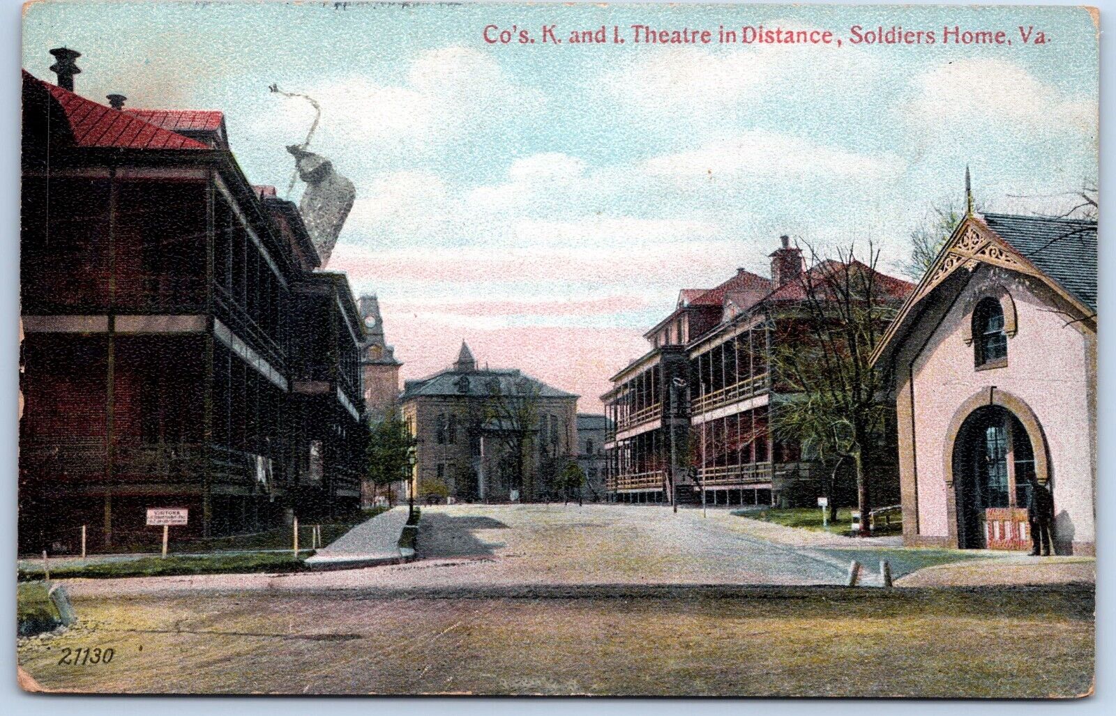hamtpon street view postcard co's k and i soldier's home virginia