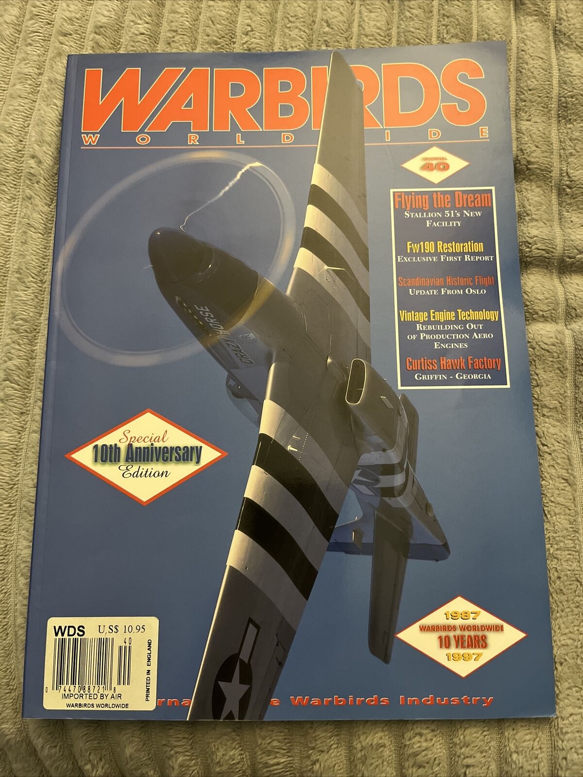Warbirds Worldwide 40 Curtiss Hawk Factory Avro Lancaster TF-51 Mustang Fw190