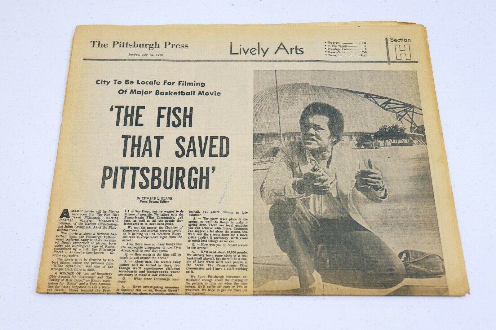 ORIGINAL Vintage Jul 16 1978 Fish That Saved Pittsburgh Press Newspaper