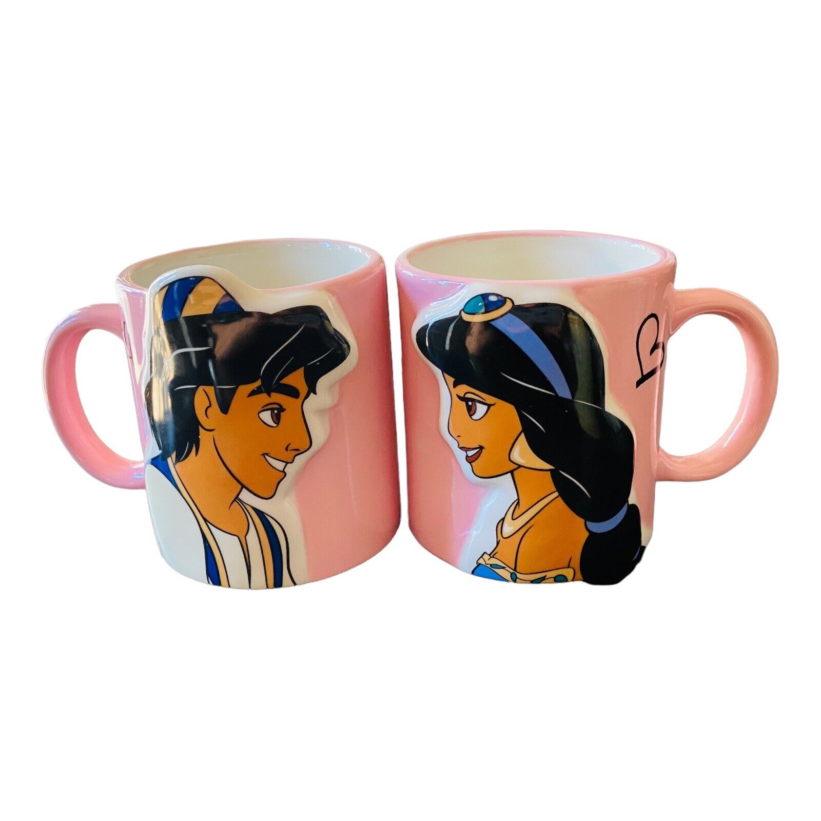 Disney Kiss Mug Pair Aladdin And Jasmine A Kiss Takes Care Of Anything Rare