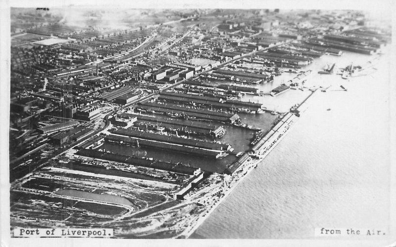 UK Liverpool Airview Port RPPC Photo Postcard Airco Aerials 22-6849