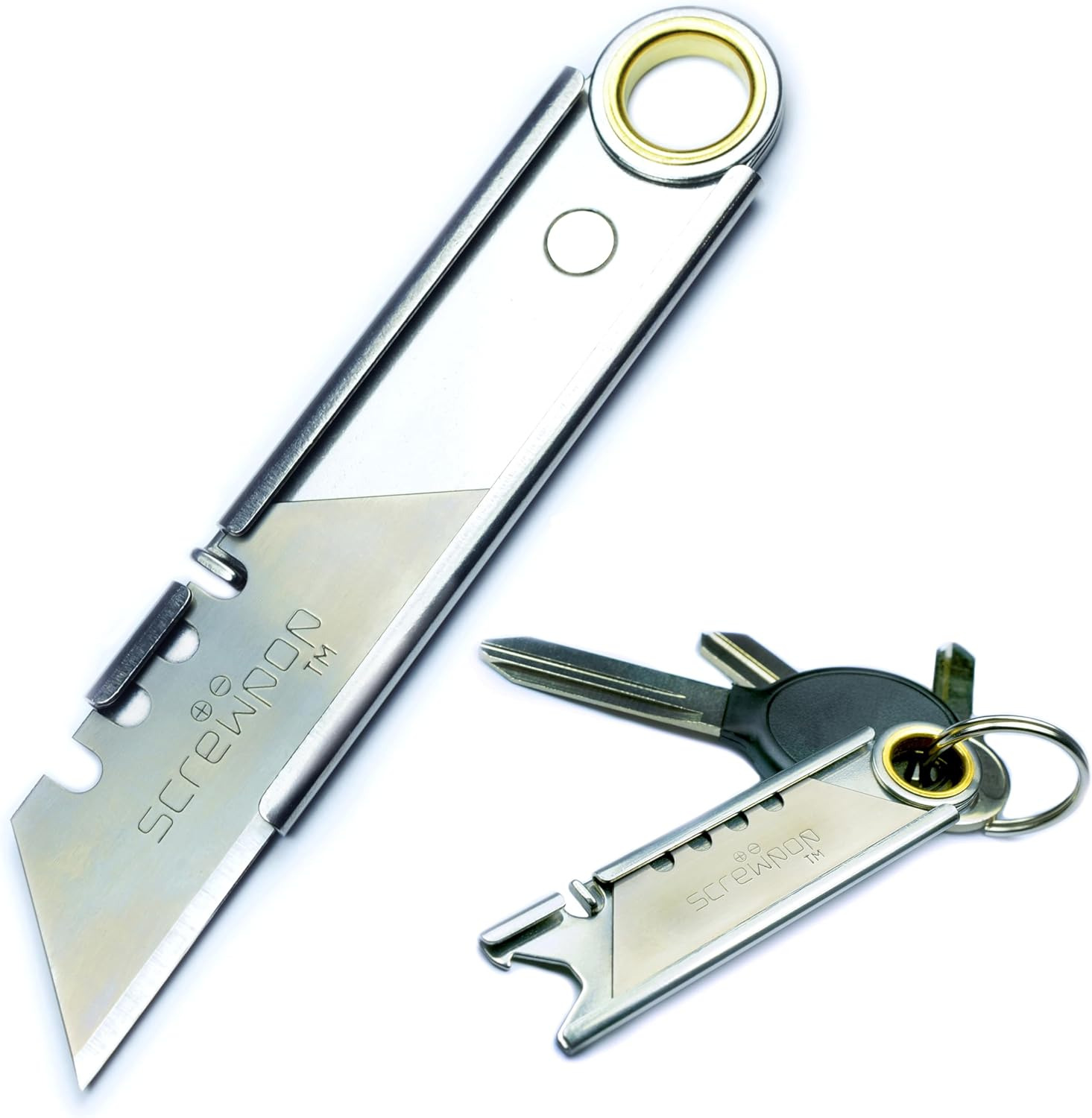 Utility Pocket Knife Cutter Blade Folding Small Lightweight Keychain Magnetizes