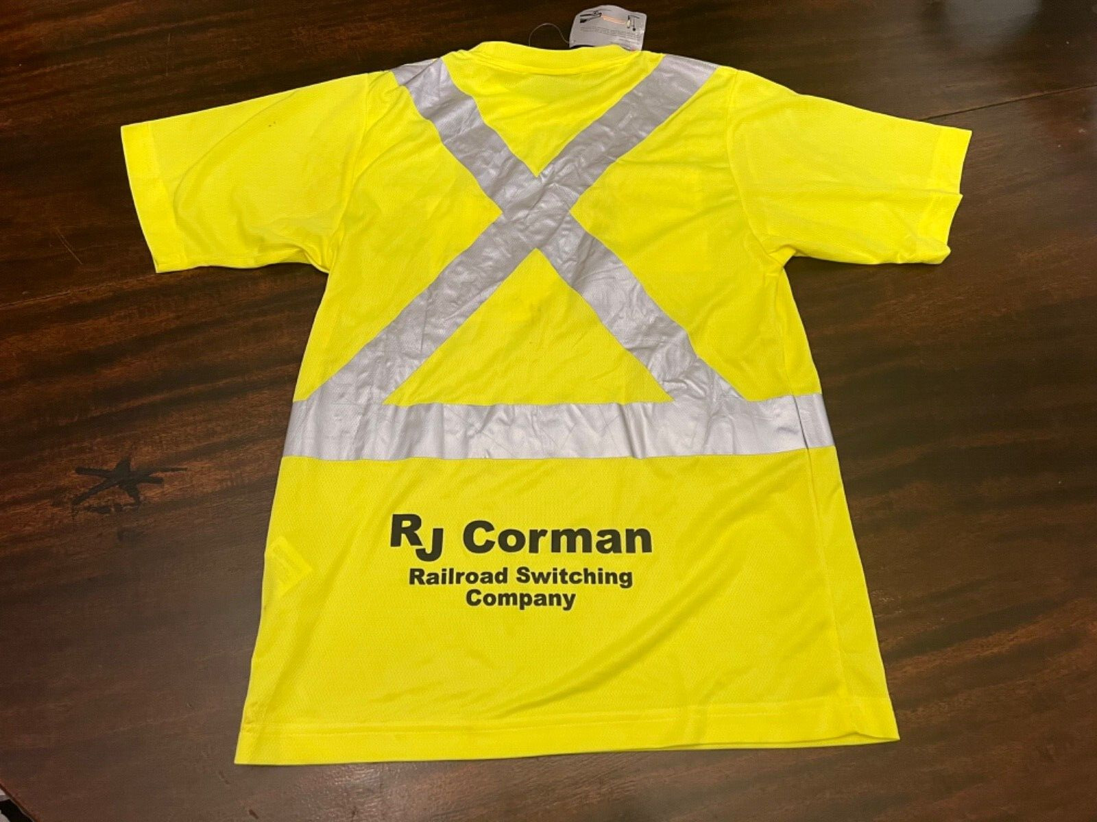 RJ Corman Railroad Train Men’s Safety Shirt Enhanced Visibilty Apparel SMALL