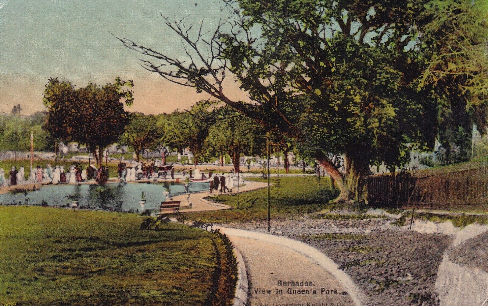 Postcard Barbados Bridgeton View in Queen's Park c1916 H18