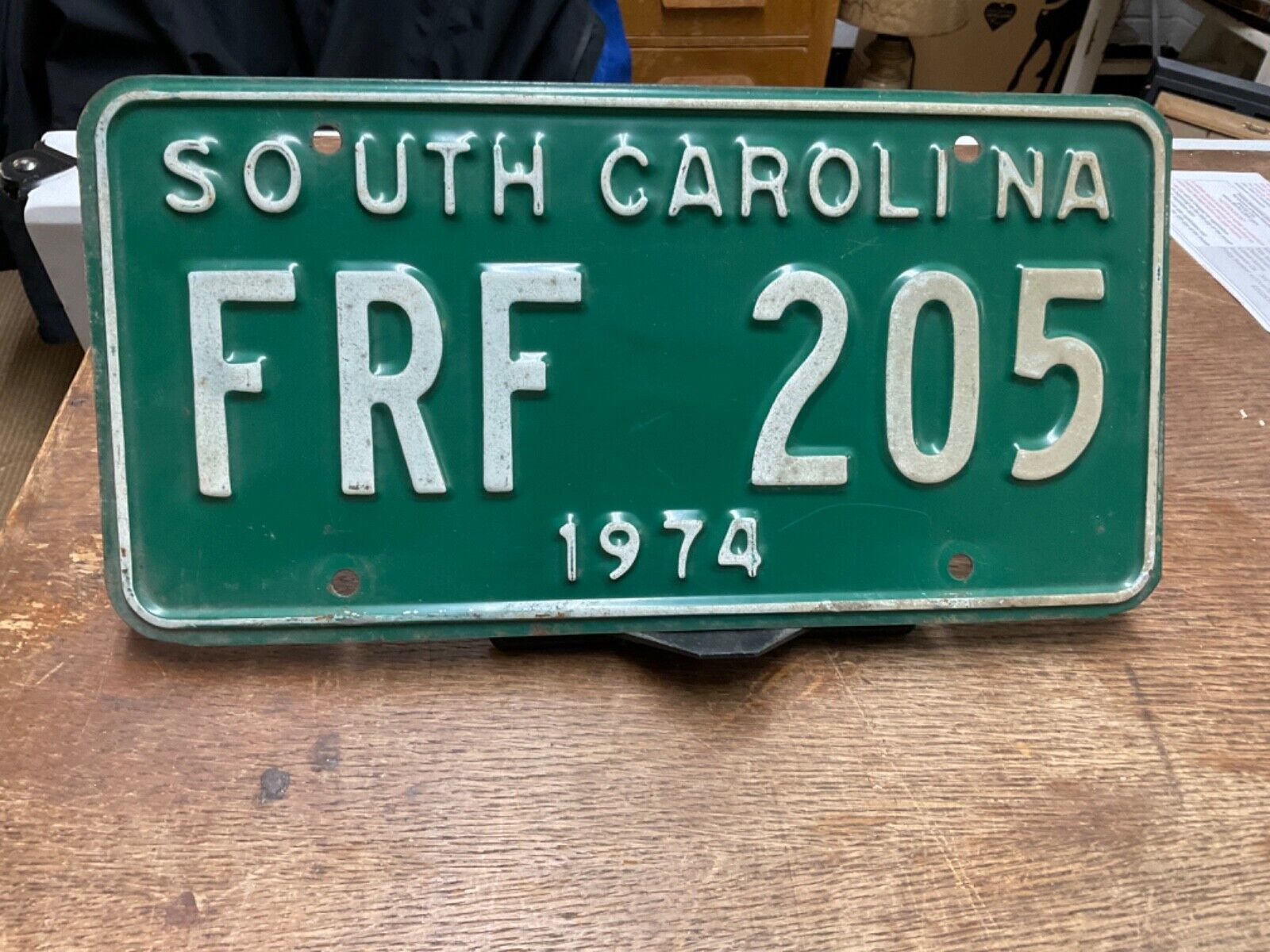 License Plate Vintage South Carolina SC FRF 205 1974 Rustic