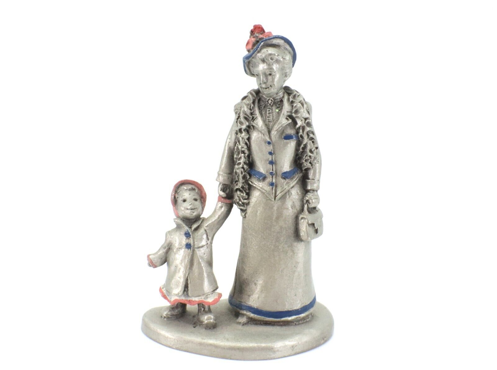 Pewter Figurine WOMAN WALKING with CHILD