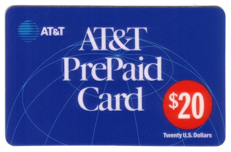 $50. Face \'AT&T PrePaid Card\' For Federal Employees Set of 4 SPECIMEN Phone Card