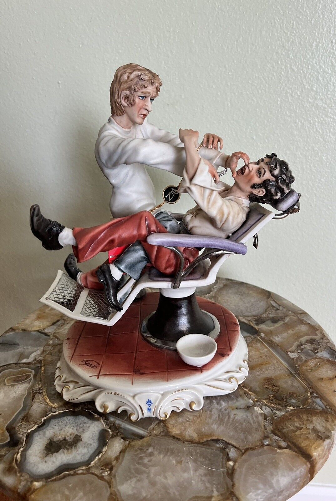 Vintage La Medea By Rori Capodimonte Dentist with Patient Figurine