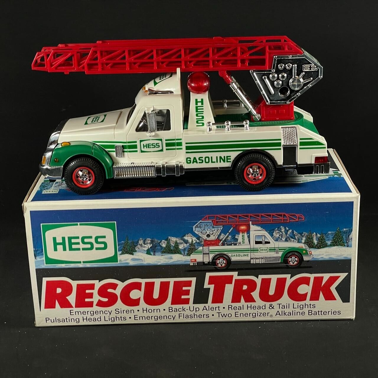 Vintage 1994 Toy Hess Fire Rescue Truck with Ladder in original box