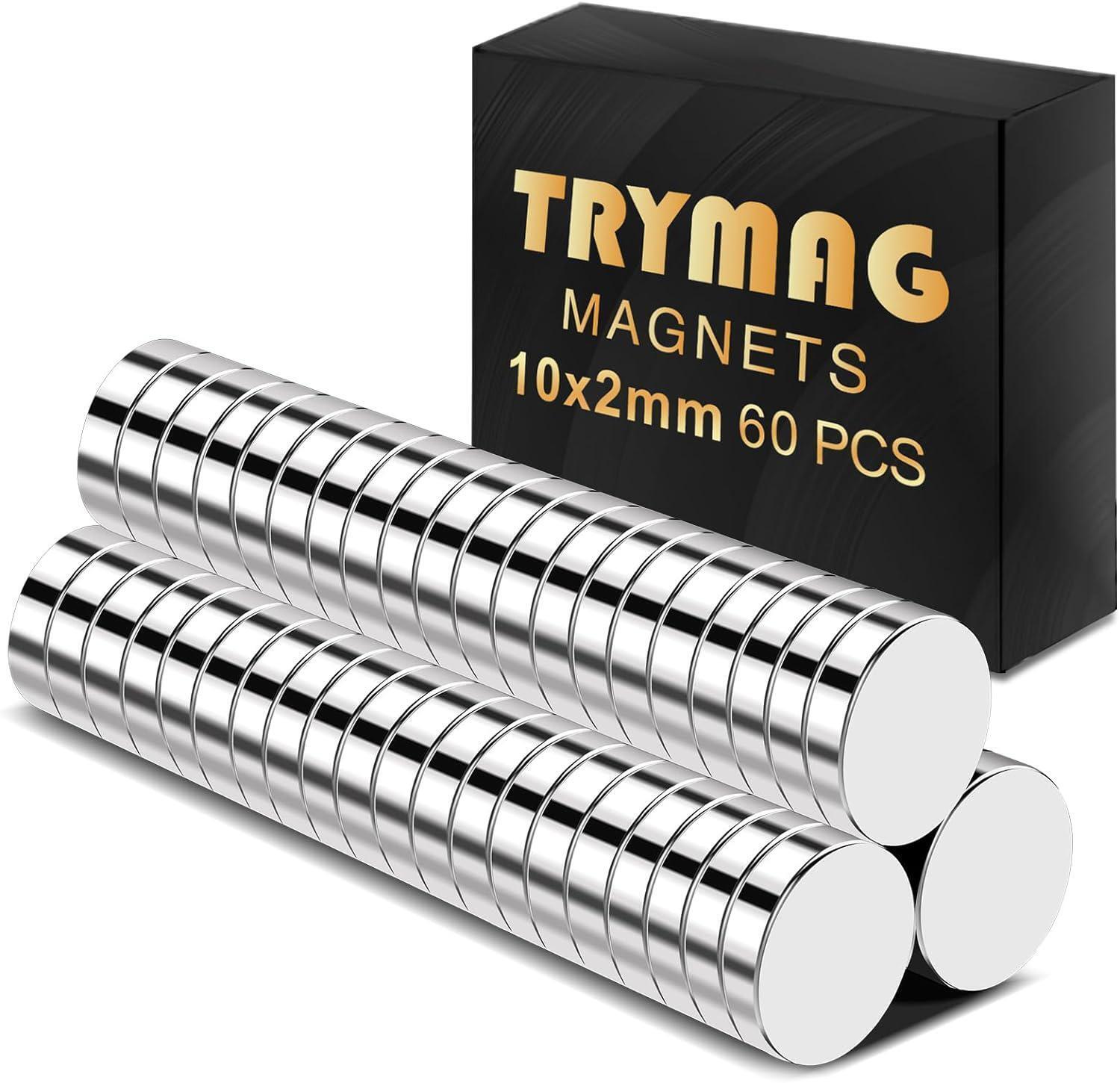TRMAG 60Pcs Refrigerator Magnets Rare Earth Small Neodymium Disc Fridge Round