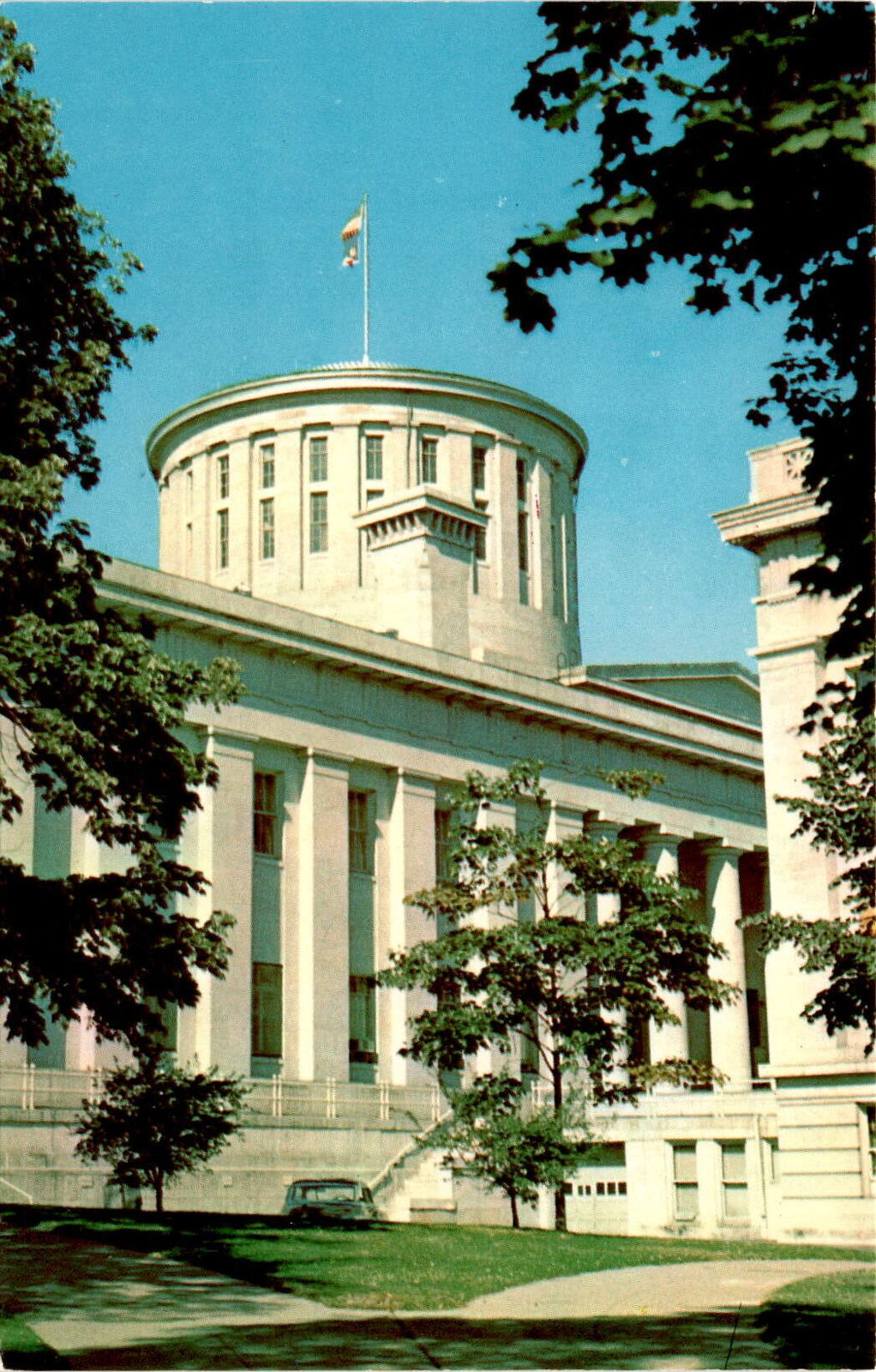 Vintage State Capitol Building Postcard, Columbus Ohio, Greek Revival Style, Lus