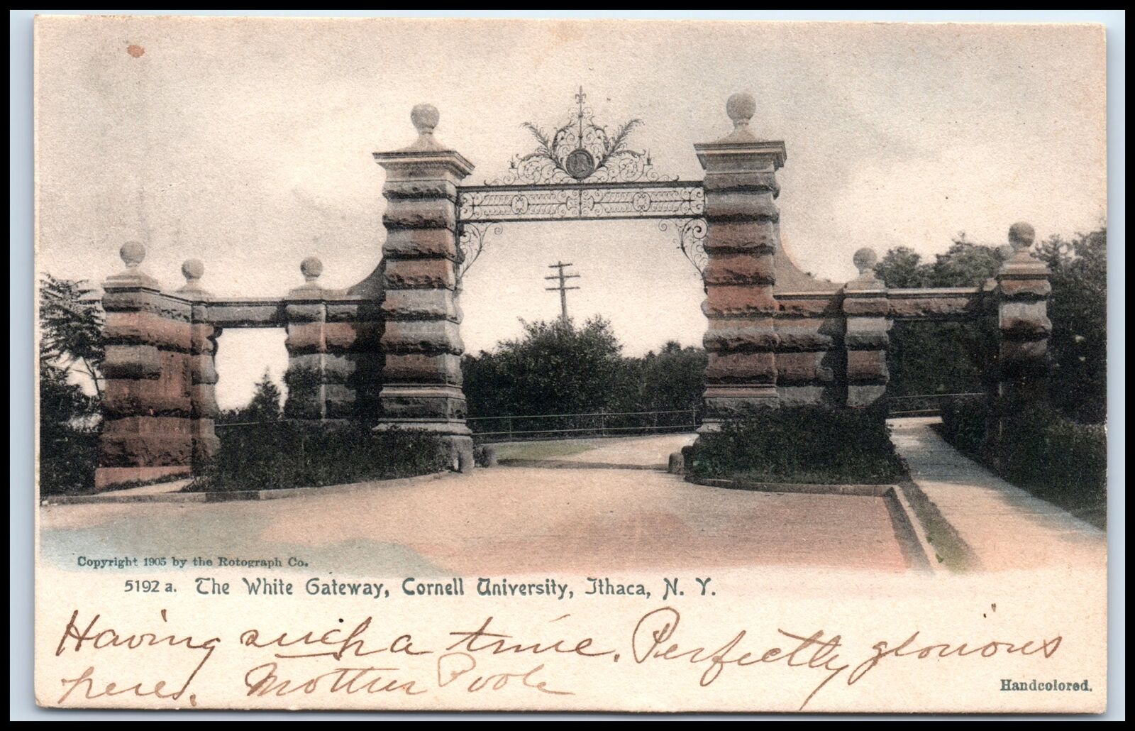 Postcard The White Gateway Cornell University Ithaca NY Y36