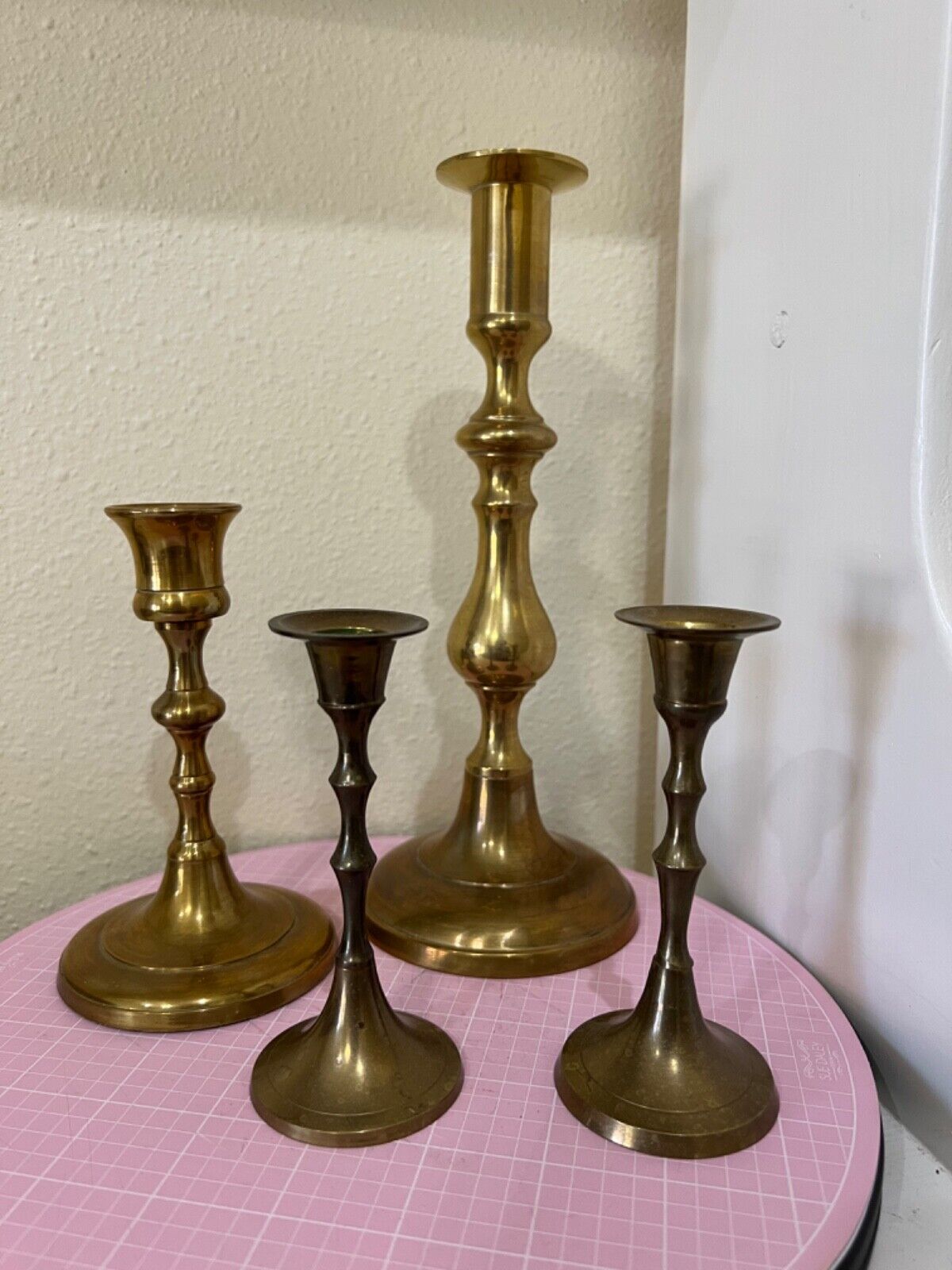 {Lot of 4}Vintage Brass Candle Holders…