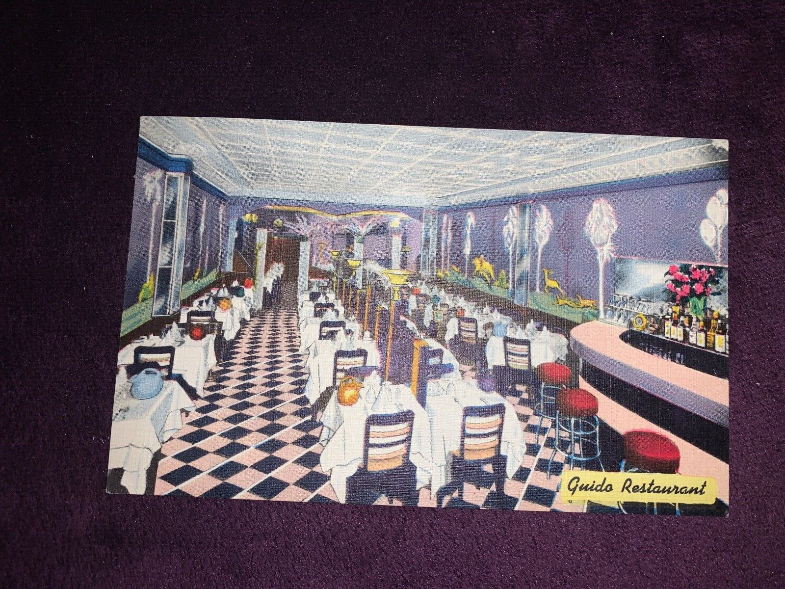 Guido Restaurant  W48th ST. NYC,  vintage postcard, protective sleeve