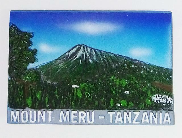 Mount Meru Tanzania 3D Resin Fridge Magnet Travel Souvenir