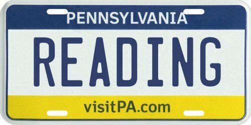 Reading Pennsylvania Aluminum PA License Plate 