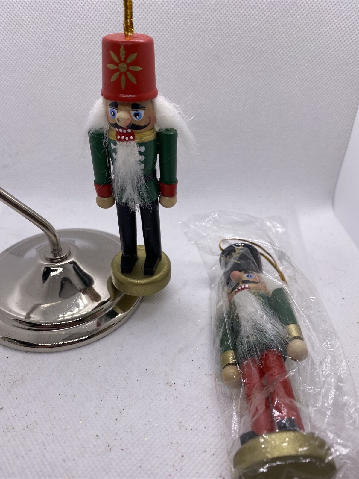 Christmas Tree Ornaments 2 Nutcrackers 4.25”tall No Moving Parts 