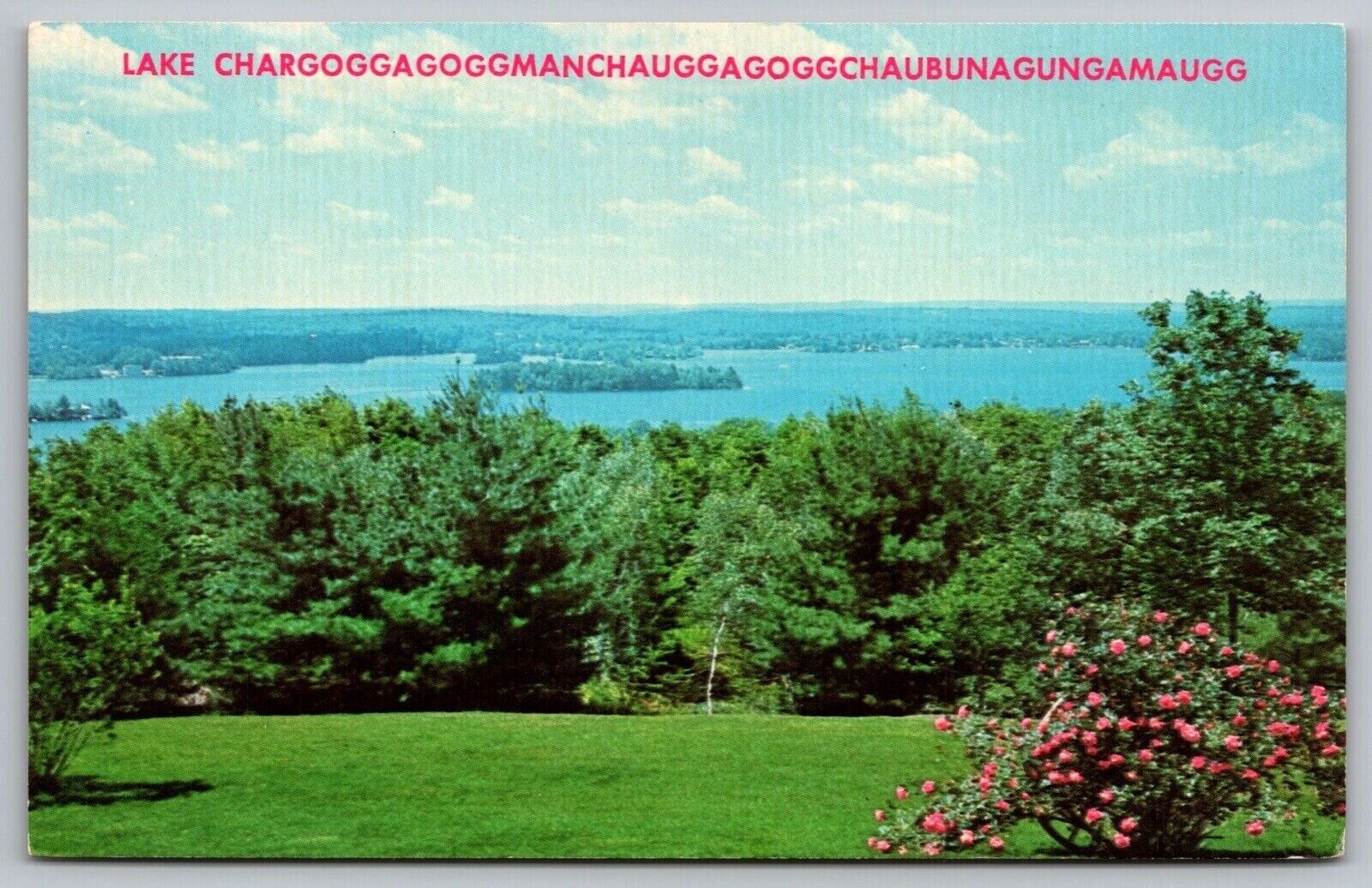 Lake Chargoggagoggmanchauggagoggchaubunagungamaugg Webster Mass Vintage Postcard