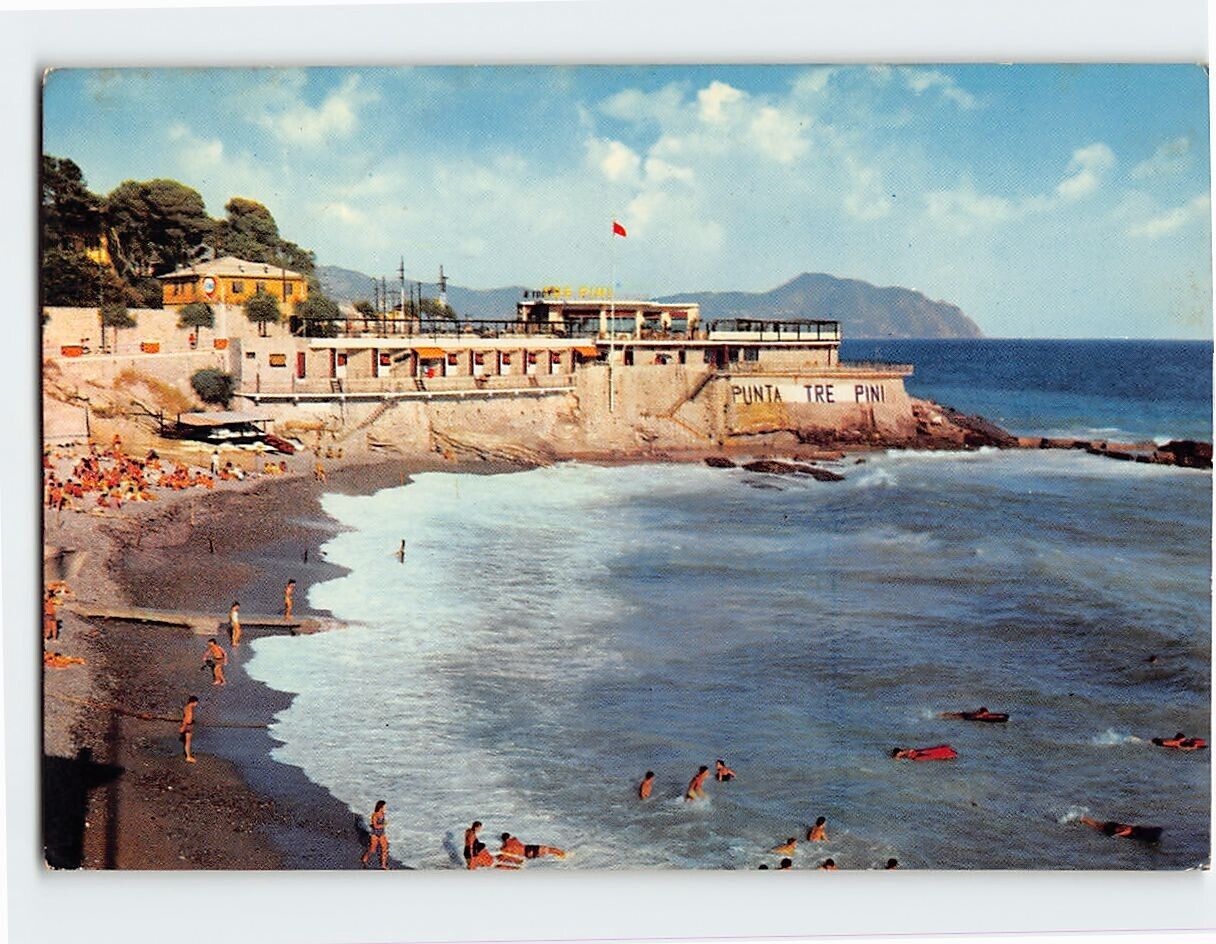 Postcard Punta Tre Pini, Golfo Paradiso, Quarto, Genoa, Italy