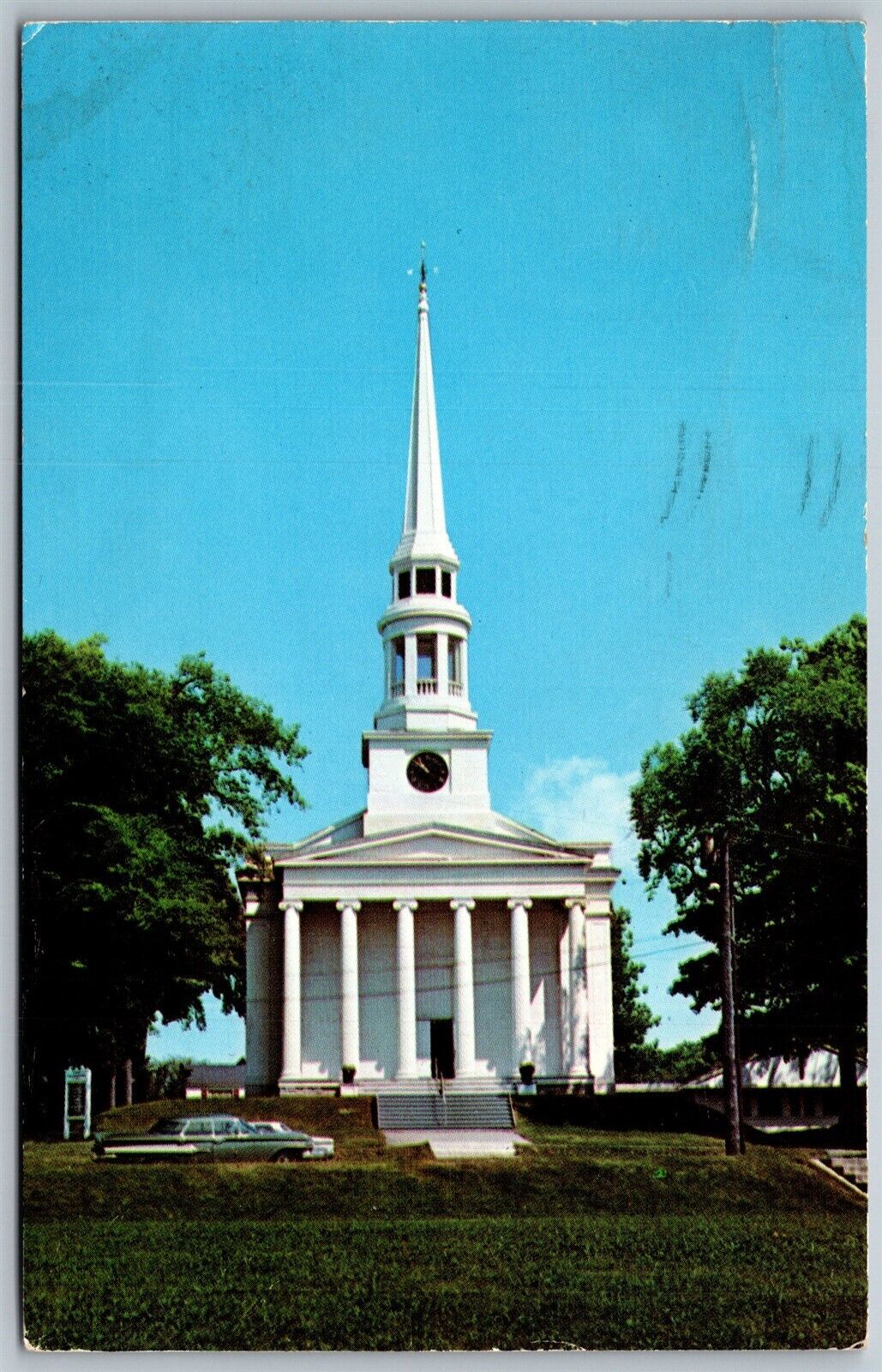 Vtg Ellsworth Maine ME Congregational Church 1960s View Postcard