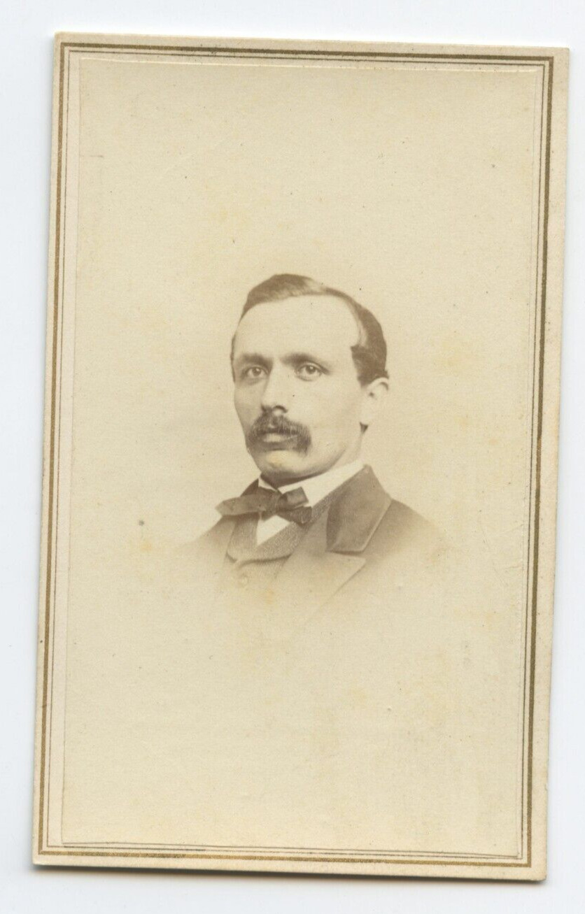 Antique CDV Circa 1860s Man's Portrait by Julius Brill 202 Chatham Sq. New York