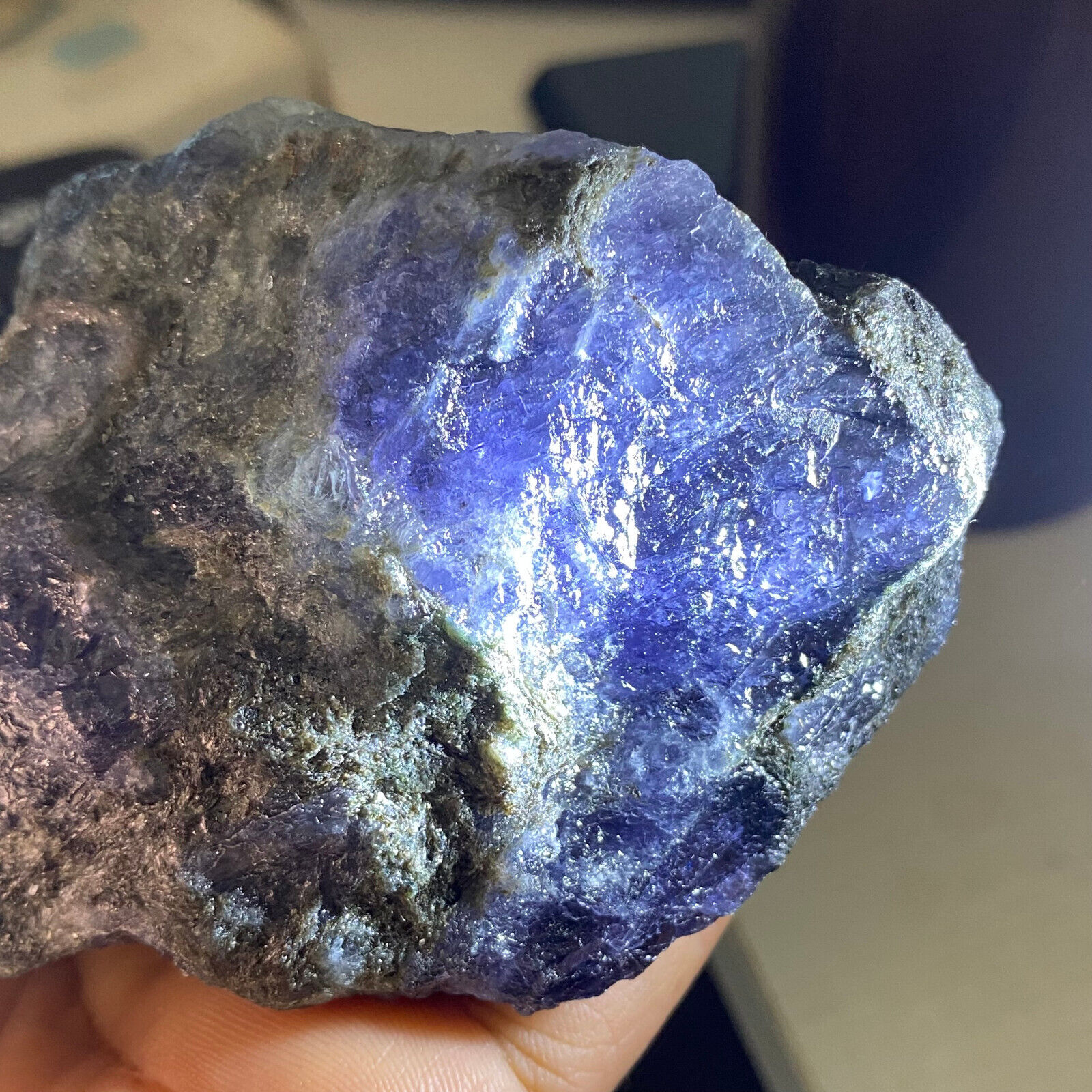 317g Large Iolite Dichroite Cordierite Water Sapphire Crystals Raw Specimen