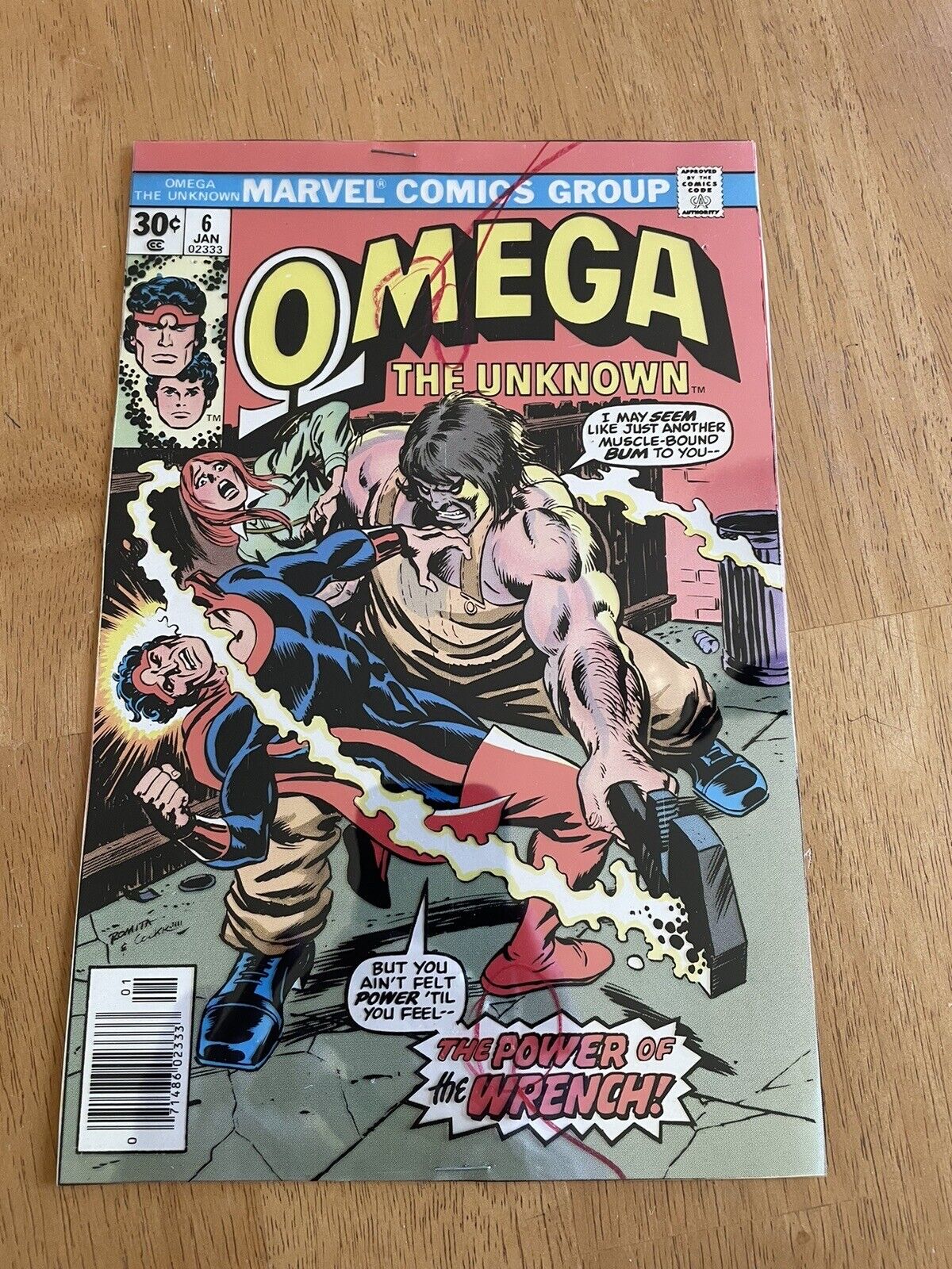 OMEGA THE UNKNOWN #6 COVER ART 4 color acetate 1977 ROMITA COCKRUM WRENCH