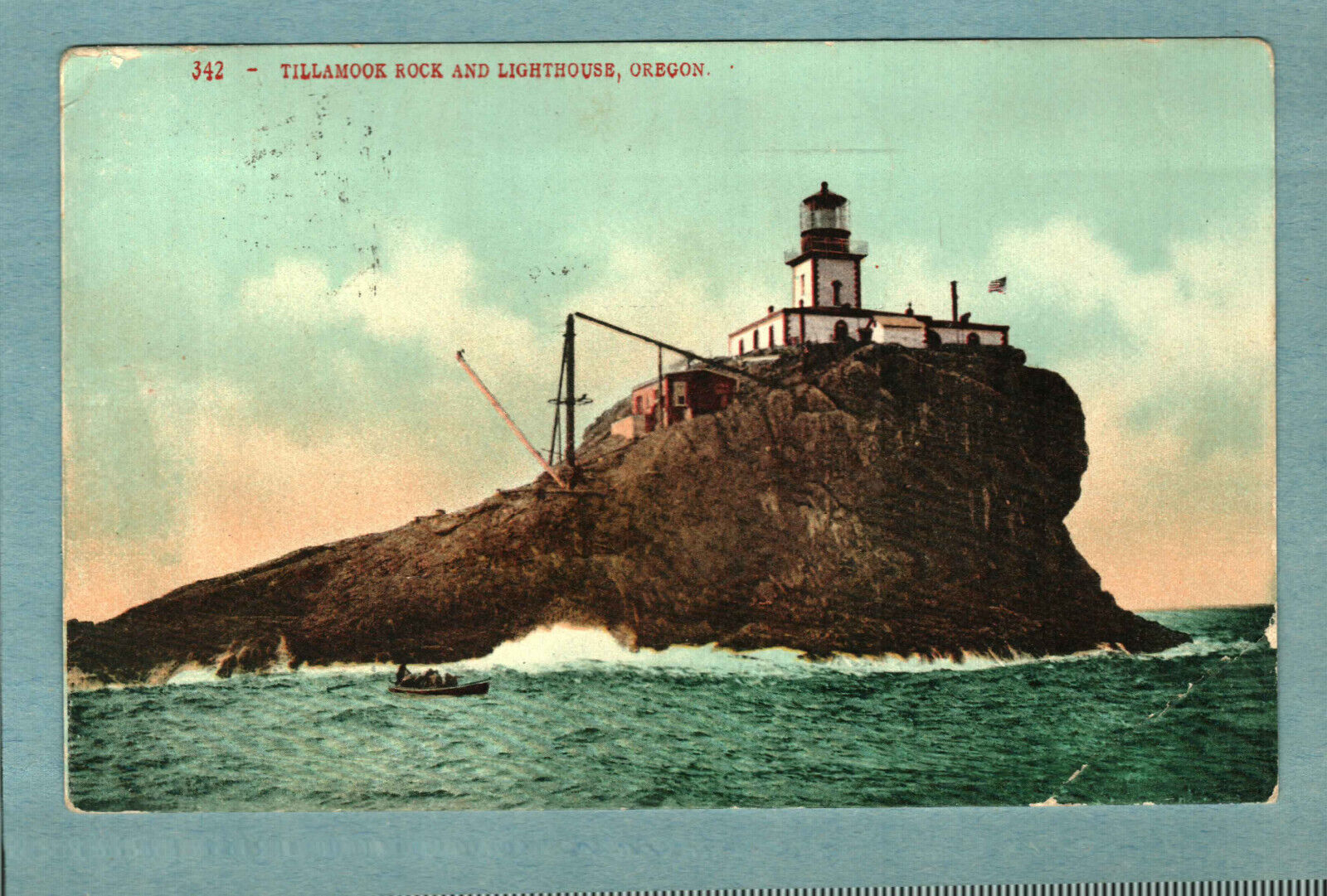 Postcard Tillamook Rock And Lighthouse Oregon OR Edward H. Mitchell Posted 1908