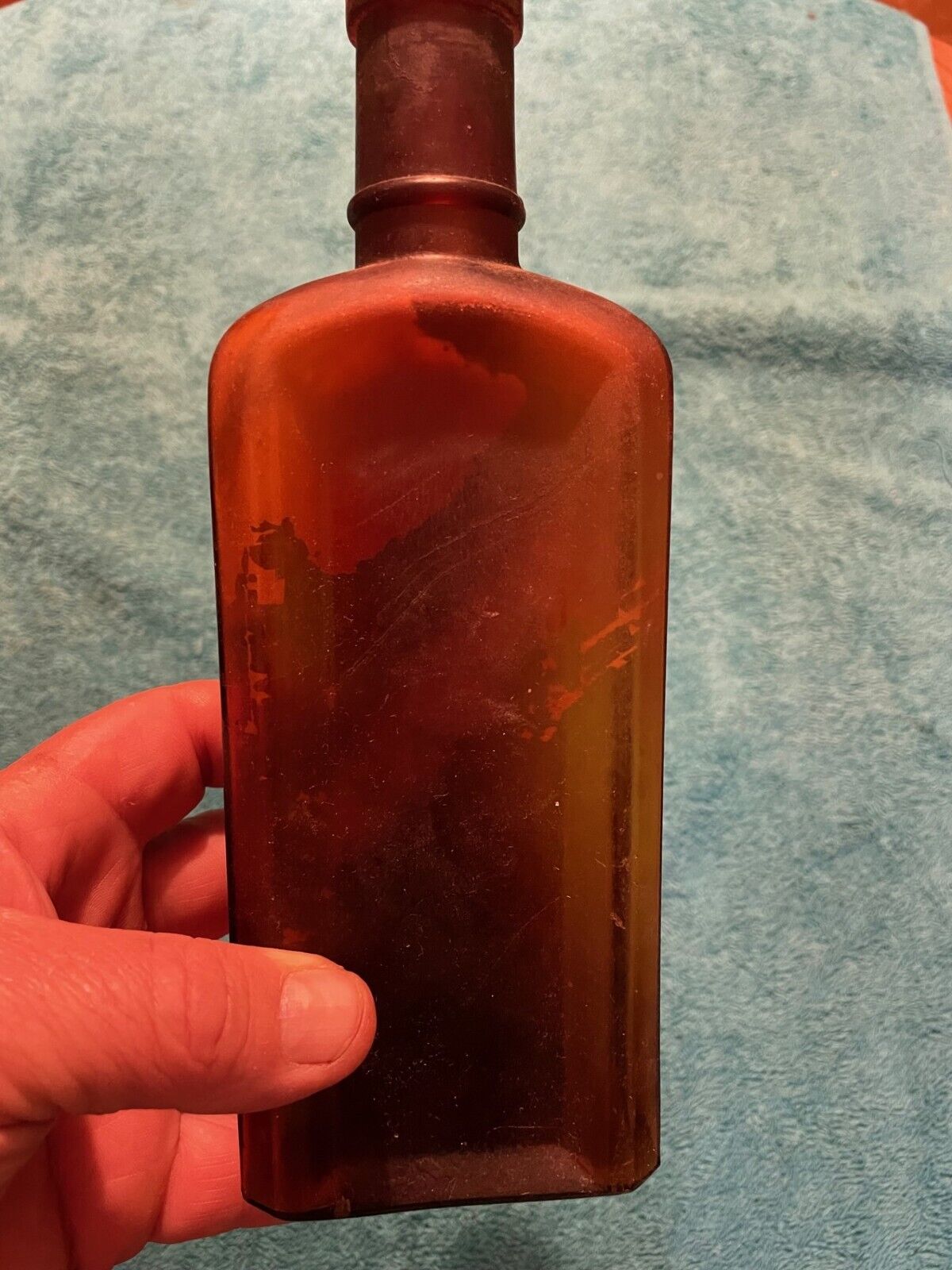 Vintage Large Brown Medicine Bottle From Doctor\'s Estate Cork Top