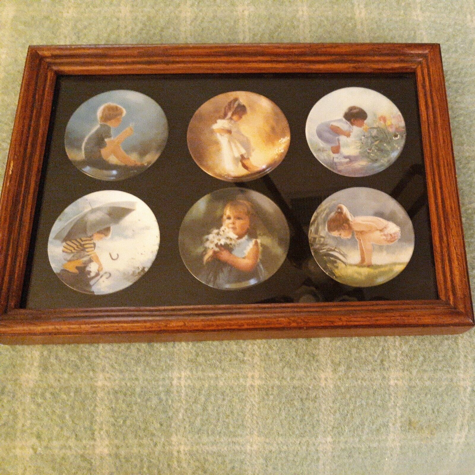 Framed Donald Zolan Miniature Plates (6) Pemberton & Oakes l980s Collectible