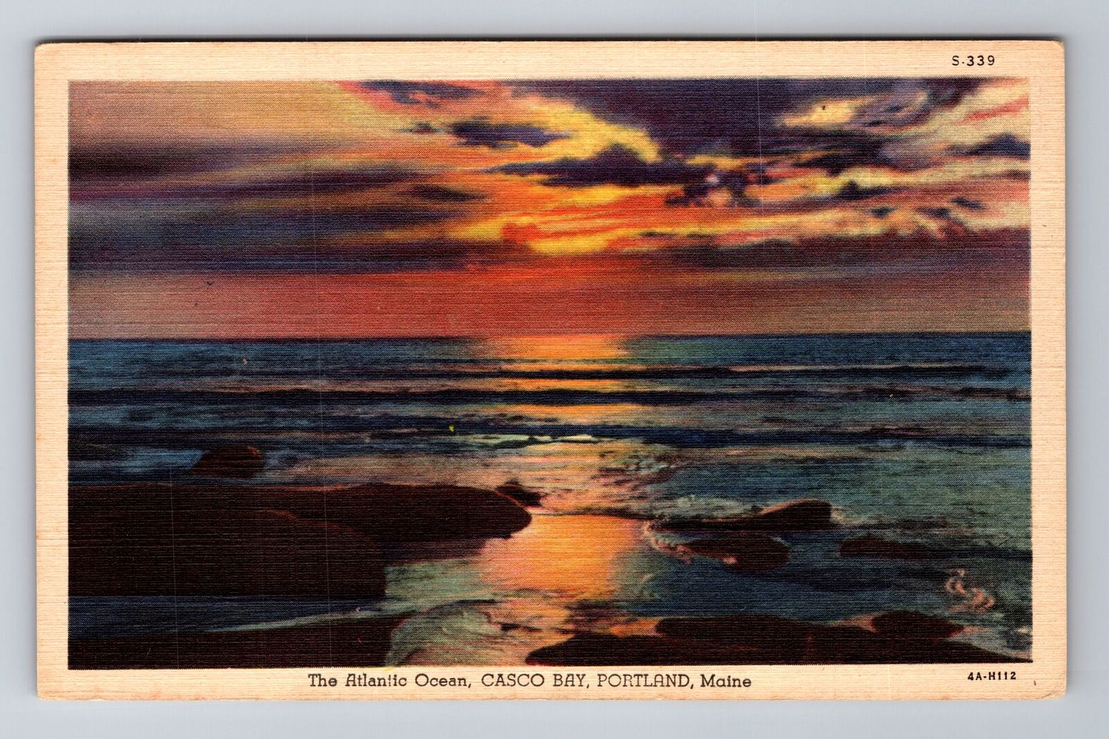 Portland ME-Maine, Casco Bay, Atlantic Ocean, Vintage Souvenir Postcard