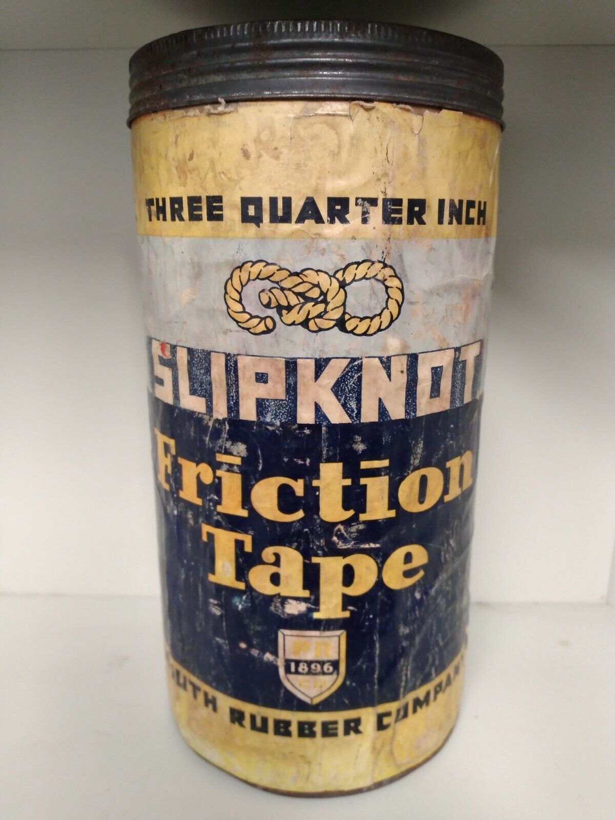 Vintage Slipknot Friction Tape Tin by Plymouth Rubber Company - Canton MA