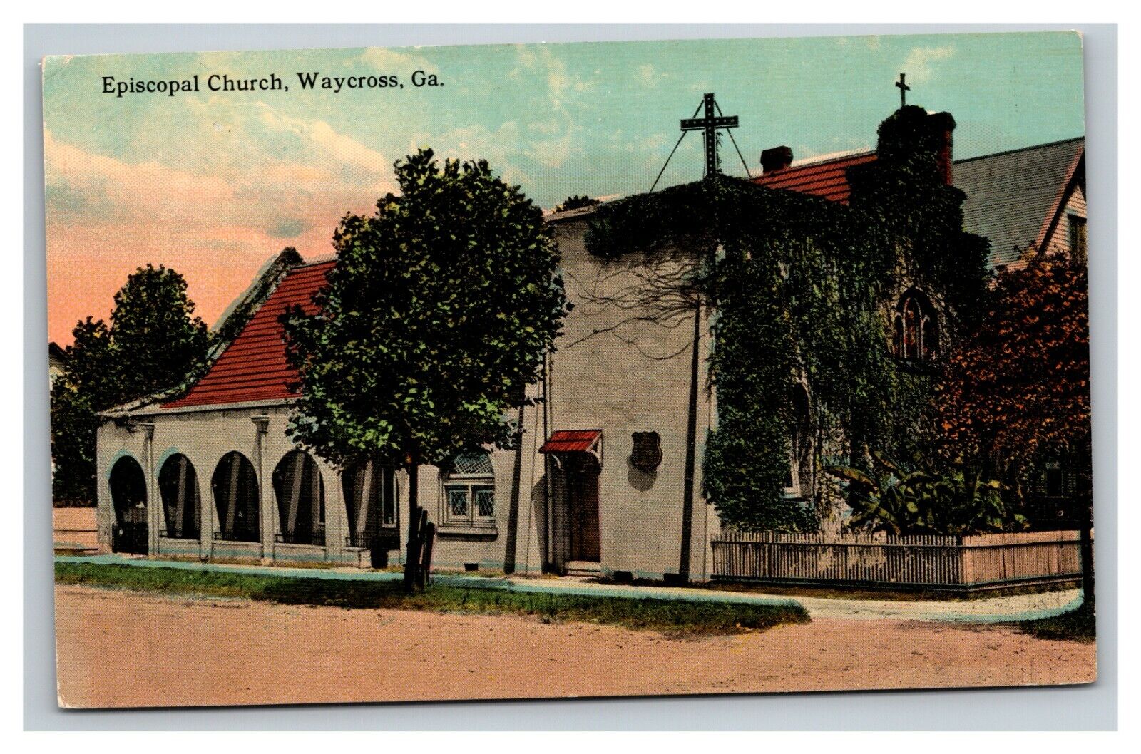 Vintage 1910\'s Postcard Grace Episcopal Church Pendleton St. Waycross Georgia
