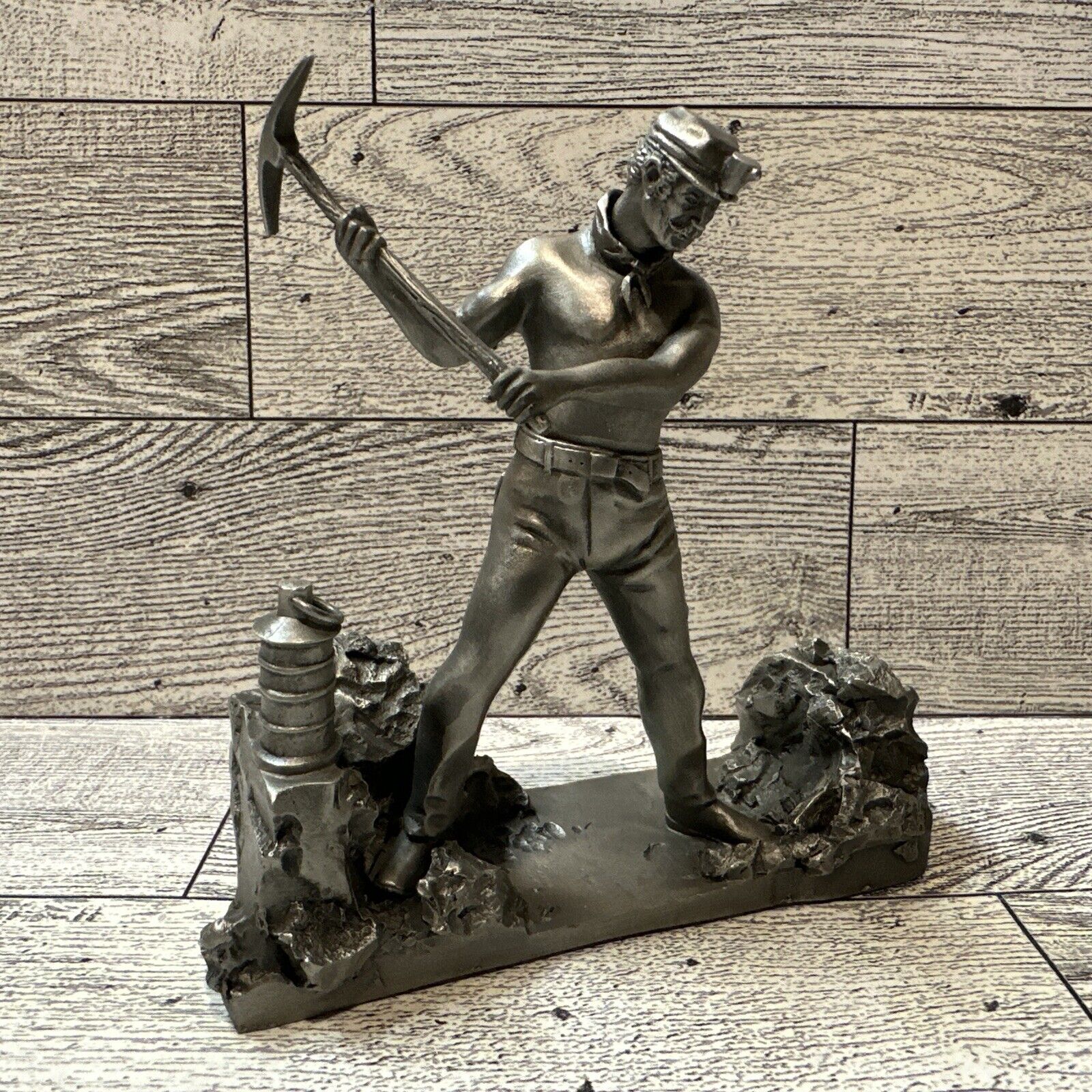 FRANKLIN MINT Fine Pewter The Miner Ron Hinote 1977 Vintage 4” Figurine