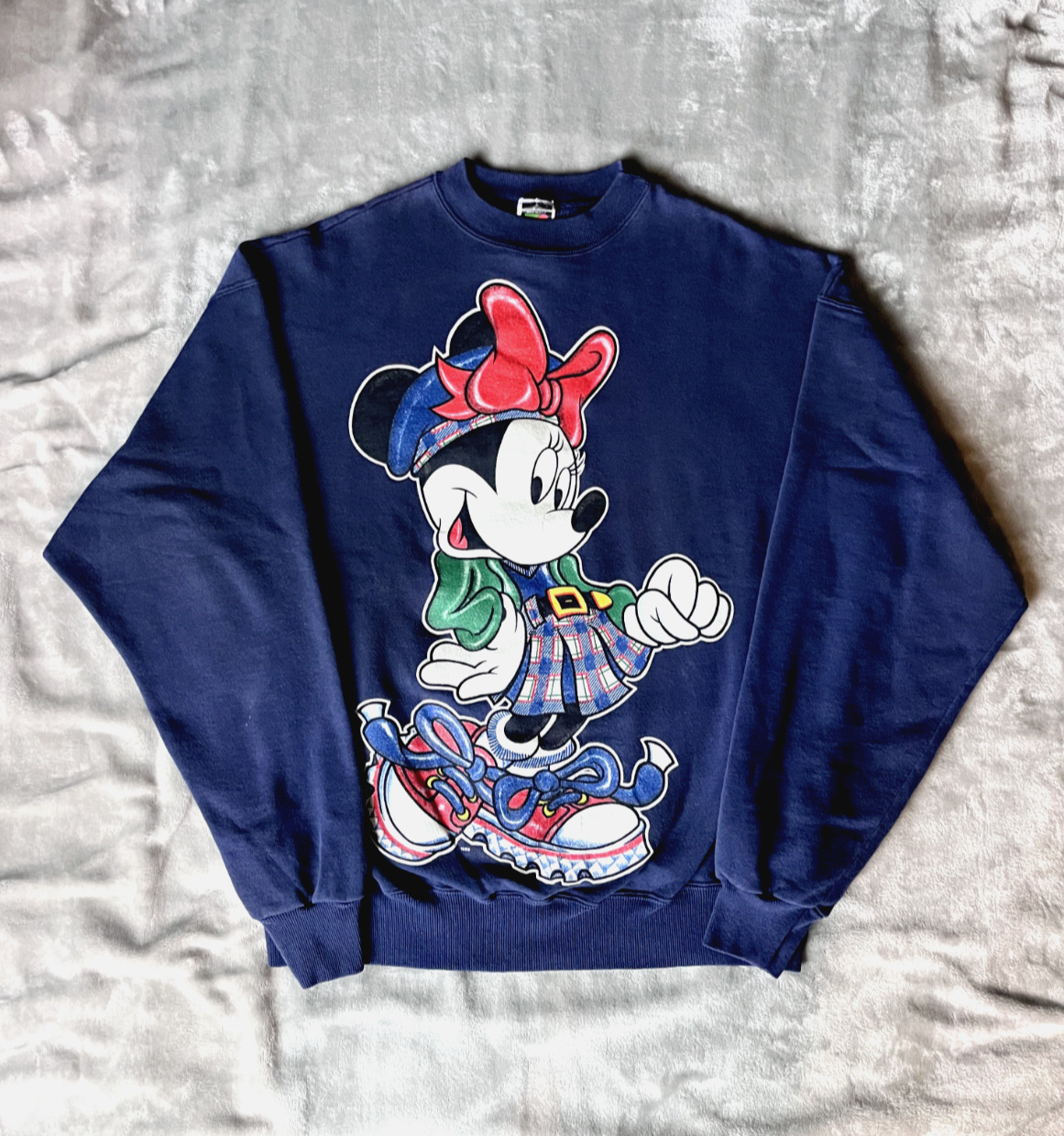 Vintage Disney Mickey Unlimited 90s Crewneck Minnie Mouse Navy Hip-Hop USA Sz L