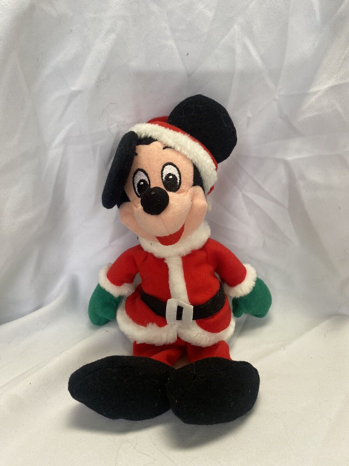 Vintage Mickey Mouse Disney Christmas Santa Clause Beanie Plush