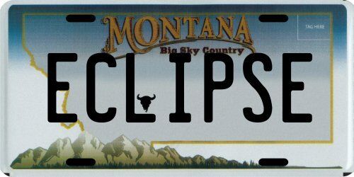 Great North American Solar Eclipse Montana Aluminum License Plate 
