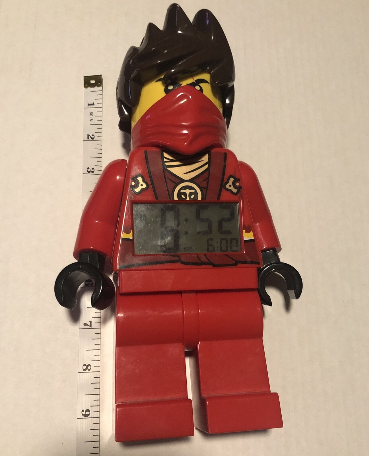 Lego 10” Ninjago Masters Of Spinjitzu Kai Red Ninja Digital Alarm Clock Posable