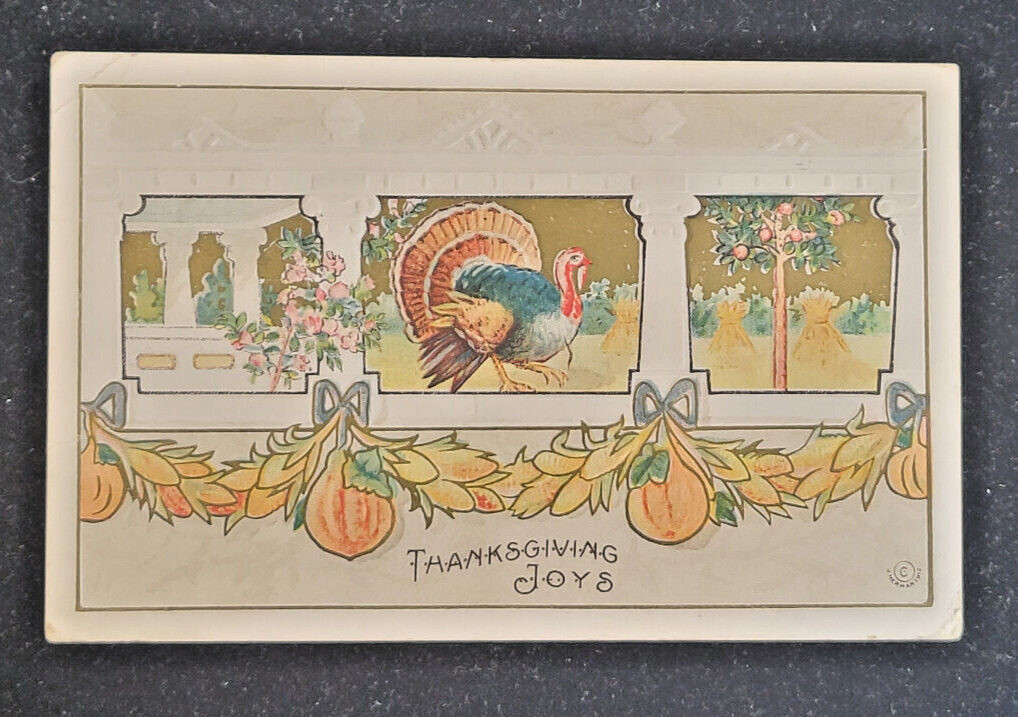 Antique Thanksgiving Postcard Turkey J Herman 1912