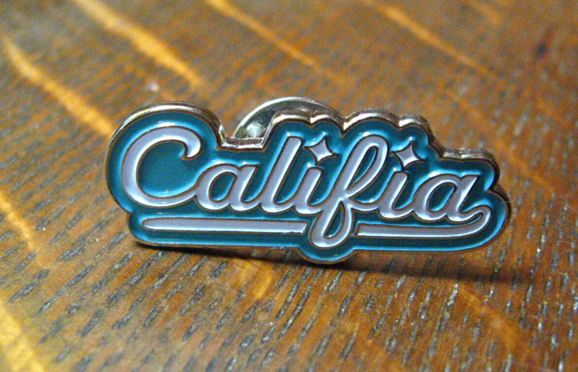 Califia Farms Company Lapel Pin - Blue White Silver Oat Milk Creamer Badge Pin