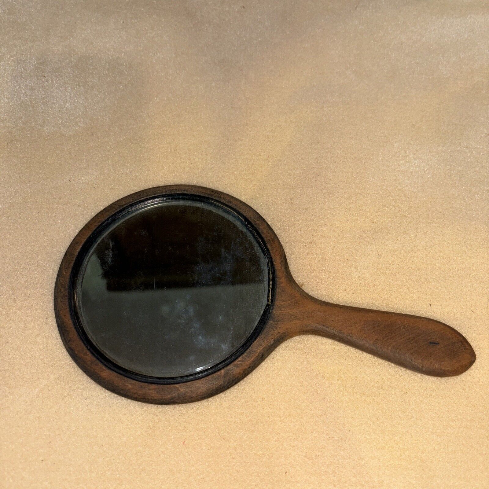 vintage wooden dresser Hand Held  mirror antique