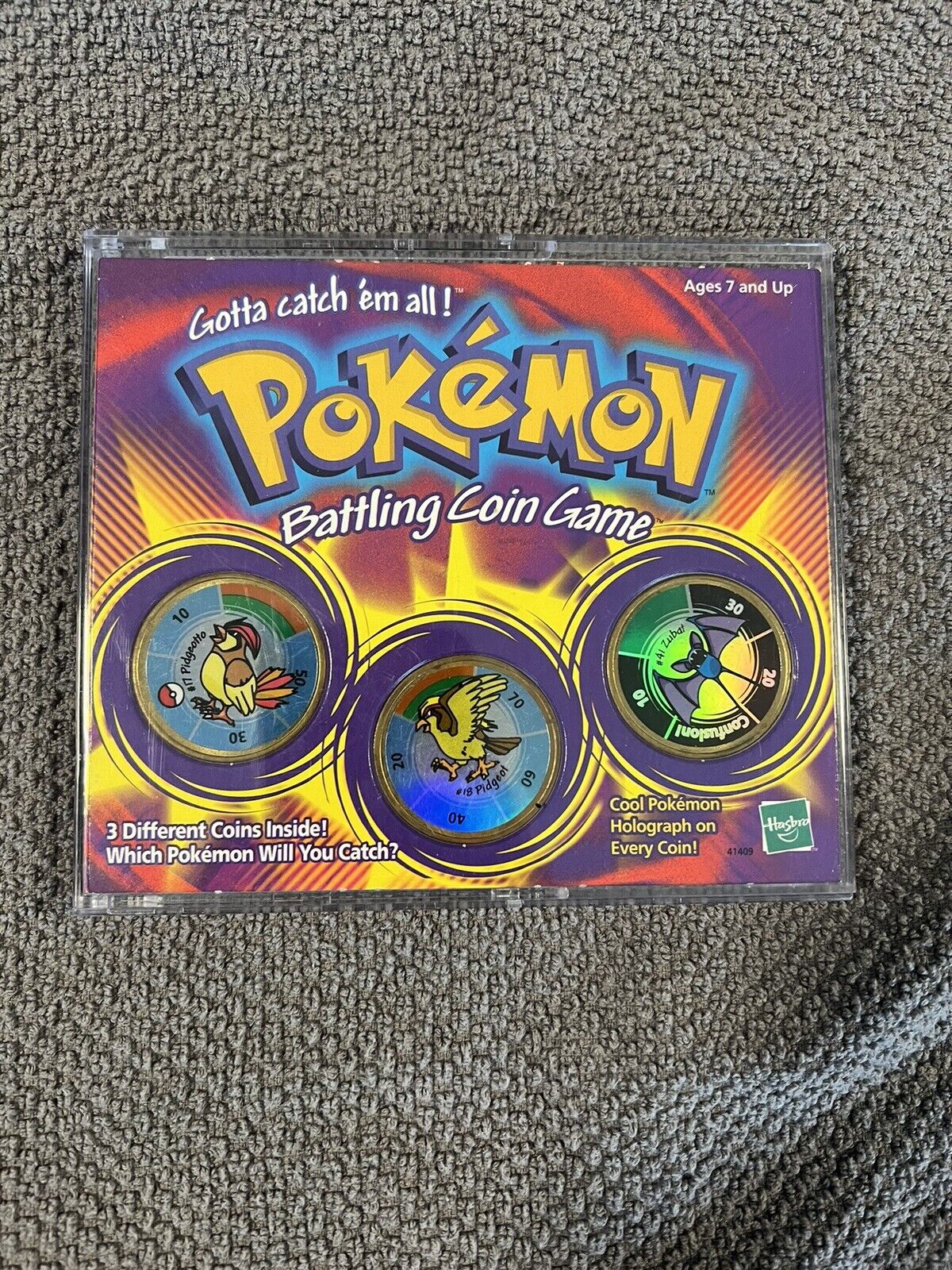 Vintage 1999 Hasbro Pokémon Battling Coin Game Pidgeotto, Pidgeot, Zubat