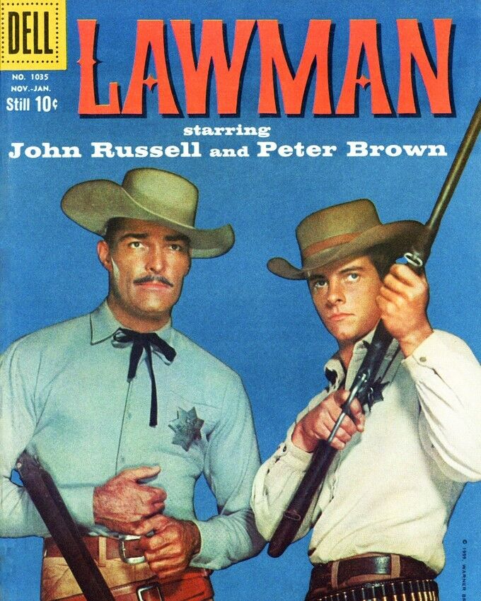 John Russell and Peter Brown in Lawman comic book art 8x10 inch Photo